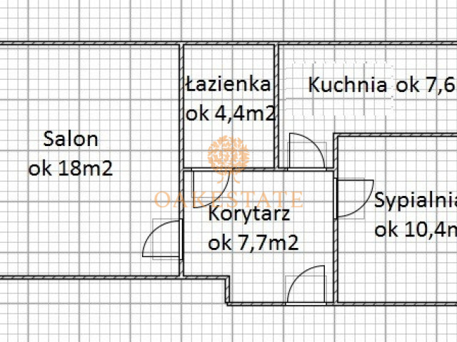 Mieszkanie Parter 48,1m2 2 pok duży balkon